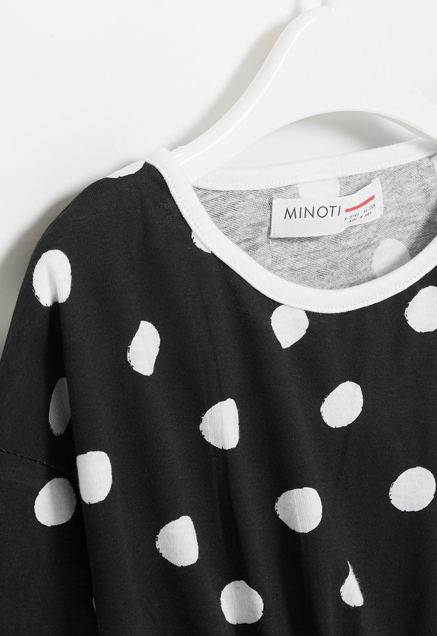 MINOTI - Girls basic jersey dress - black & white 