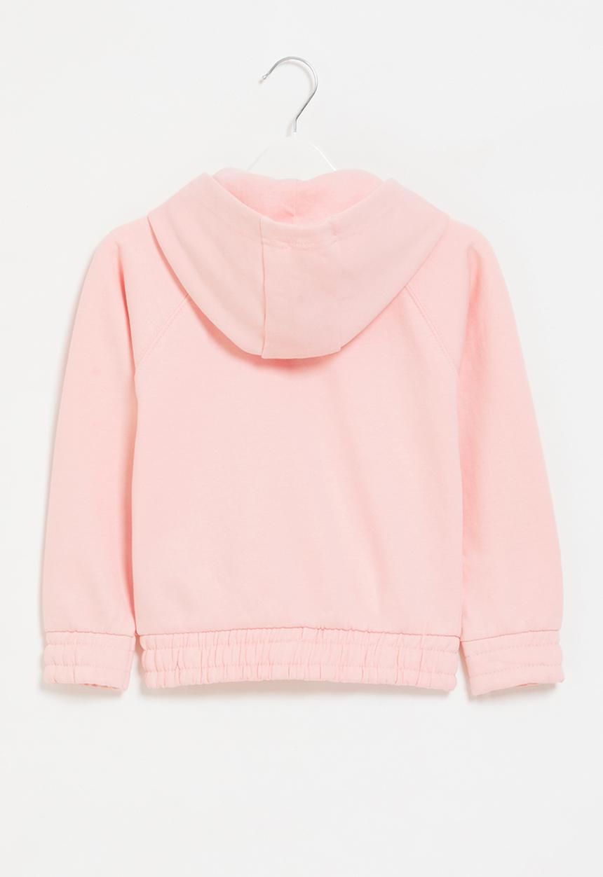 MINOTI - Girls basic fleece zip thru hooded top - pink