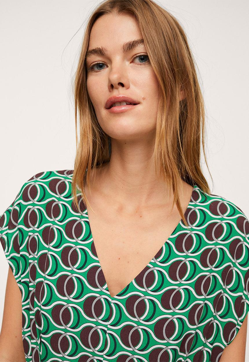 MANGO - One-piece suit pleaty - green