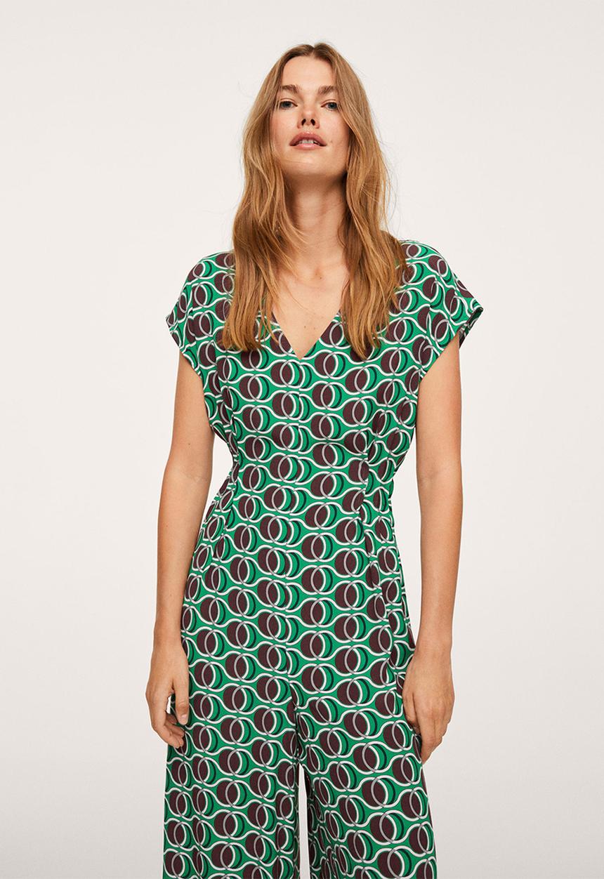 MANGO - One-piece suit pleaty - green