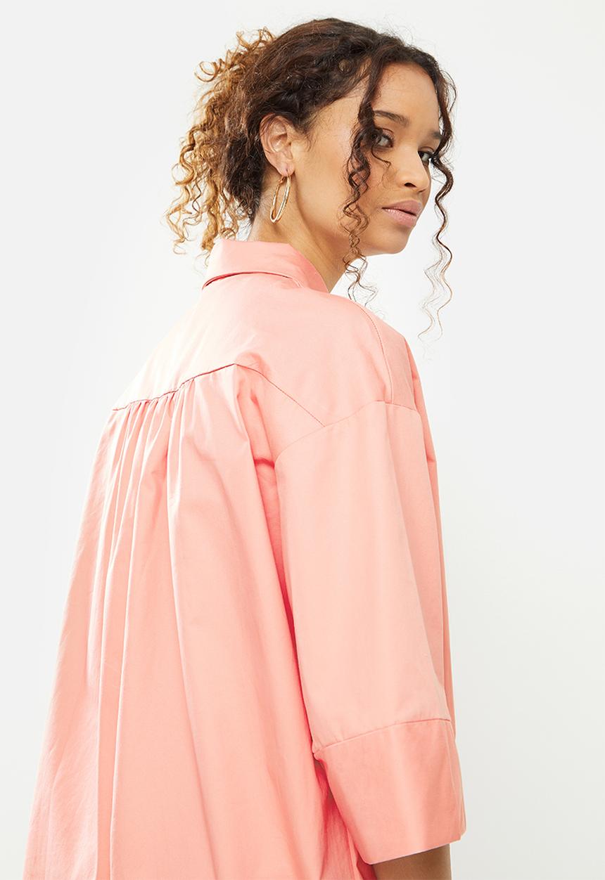 Missguided - It oversized shirt playsuit - pink