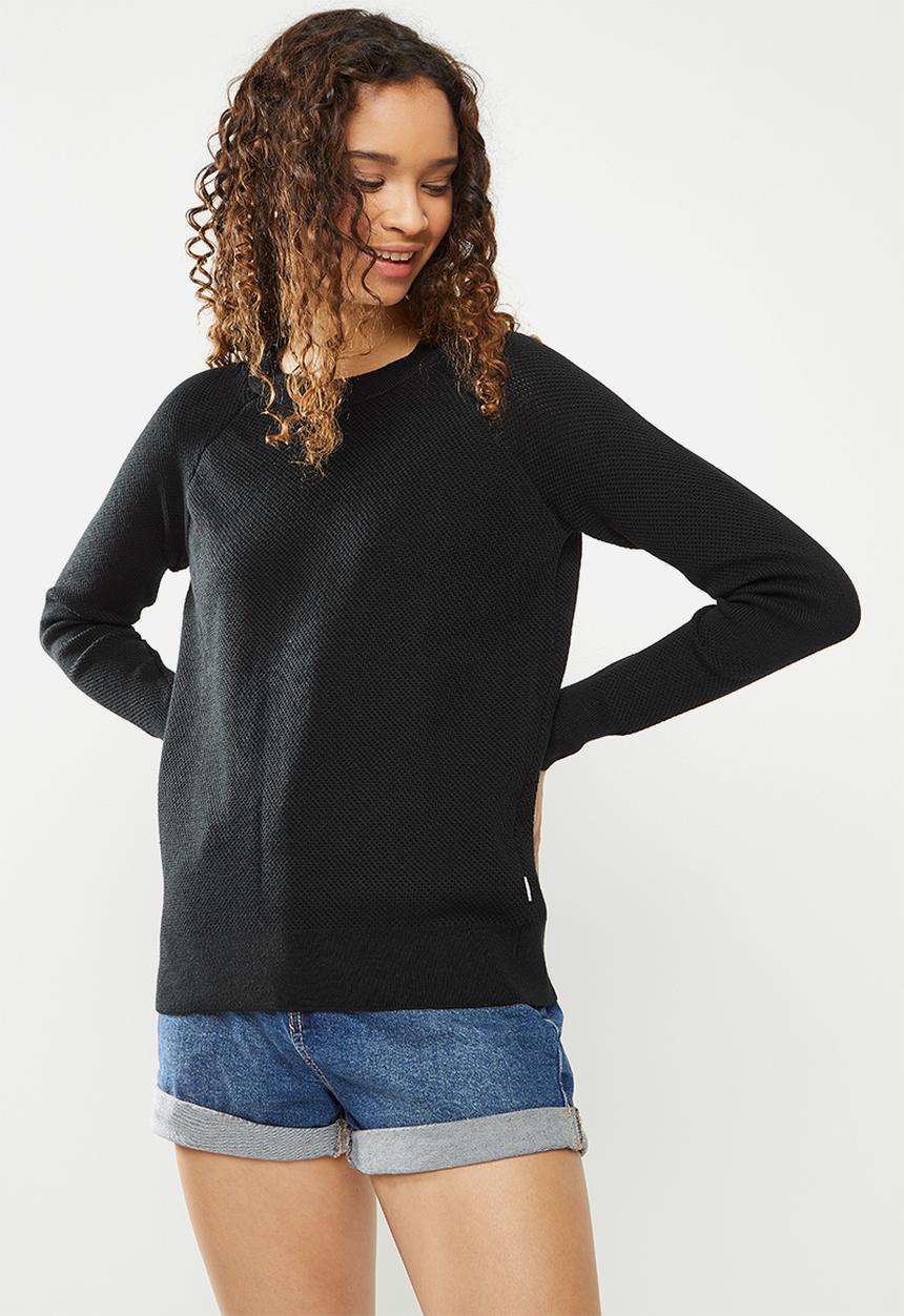 Converse - Eng. knit raglan - black