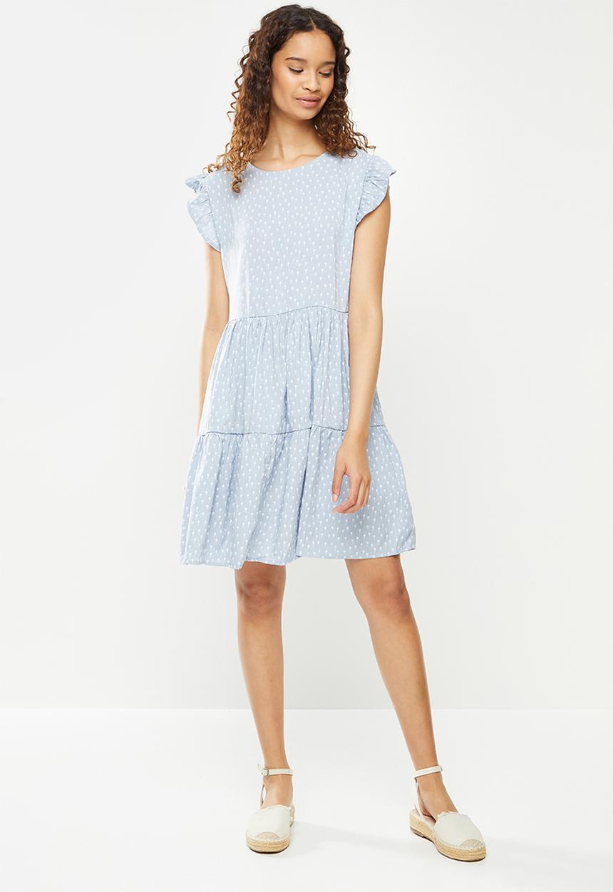Revenge - Cap sleeve smock dress - blue