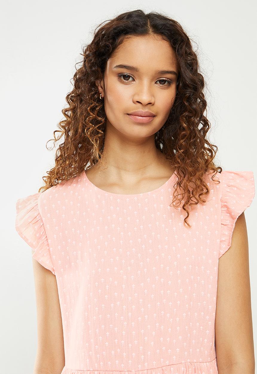 Revenge - Cap sleeve smock dress - pink