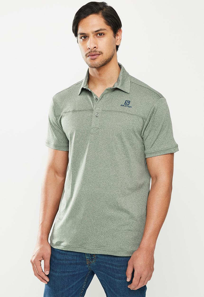 Salomon - Stratos short sleeve polo m - grey