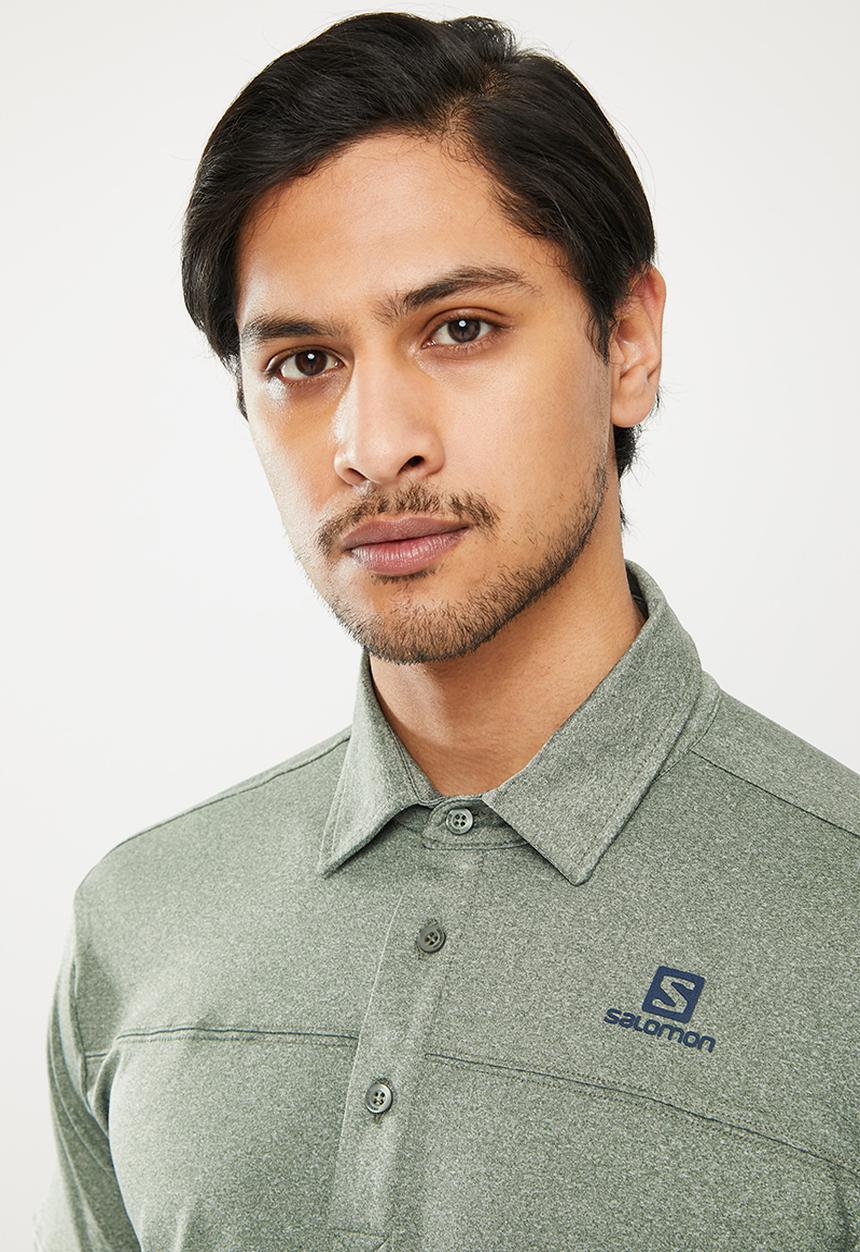 Salomon - Stratos short sleeve polo m - grey