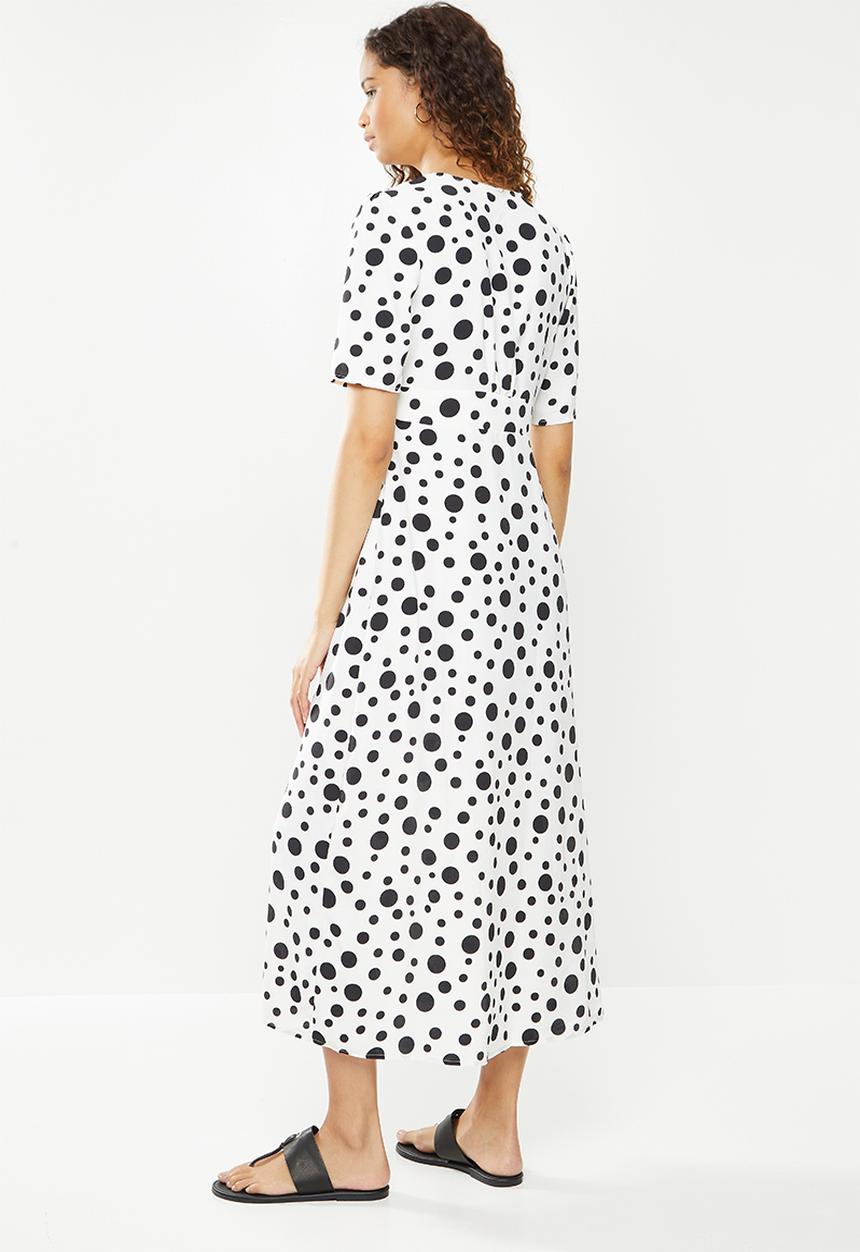 Revenge - Spotted midi dress - white & black