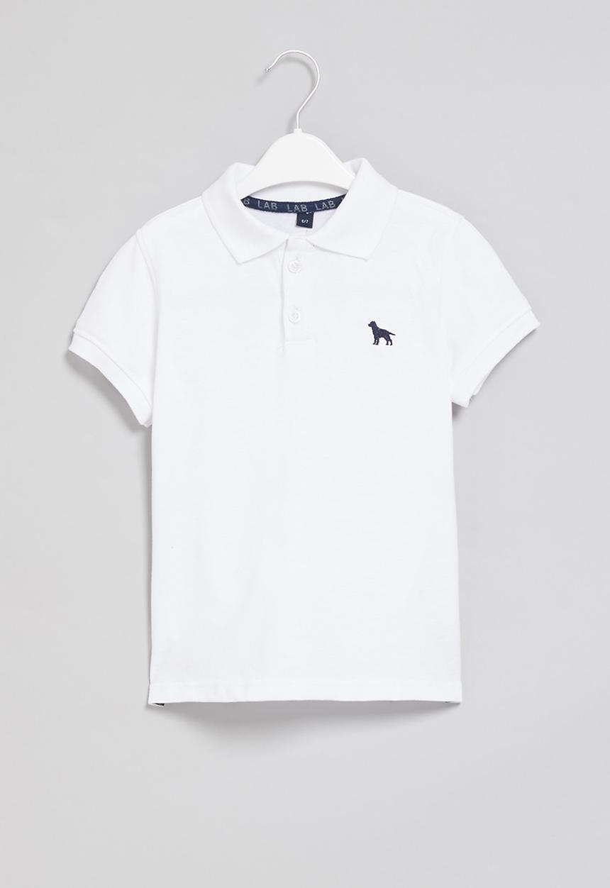 LAB - Boys short sleeve golfer - white
