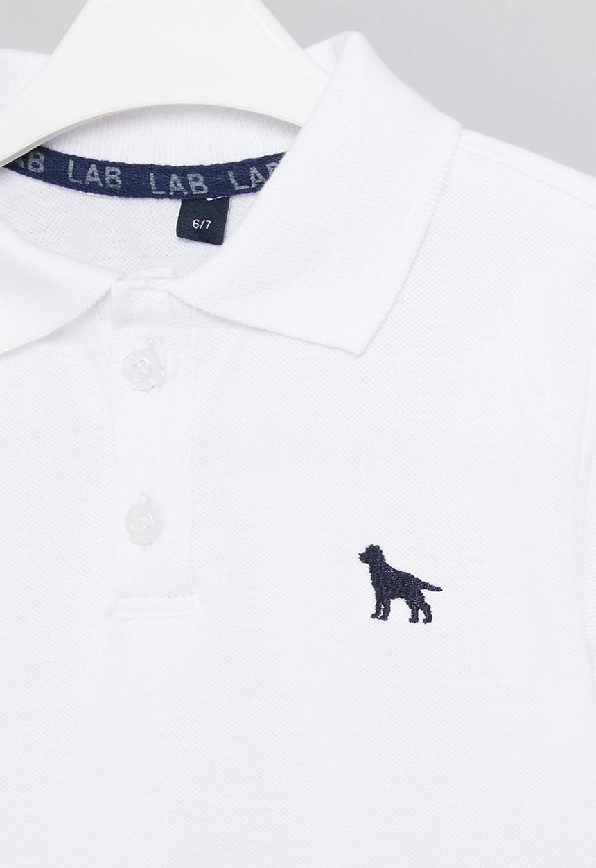 LAB - Boys short sleeve golfer - white