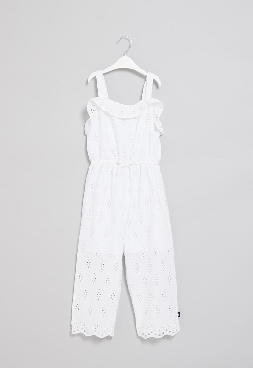 LAB - Girls anglaise jumpsuit - white