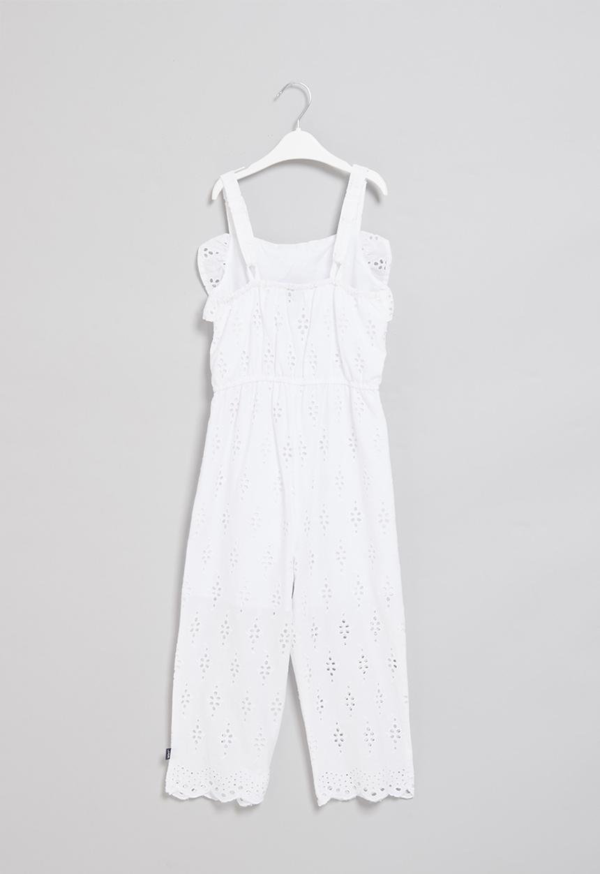 LAB - Girls anglaise jumpsuit - white