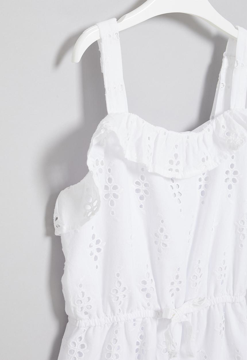 LAB - Girls anglaise jumpsuit - white