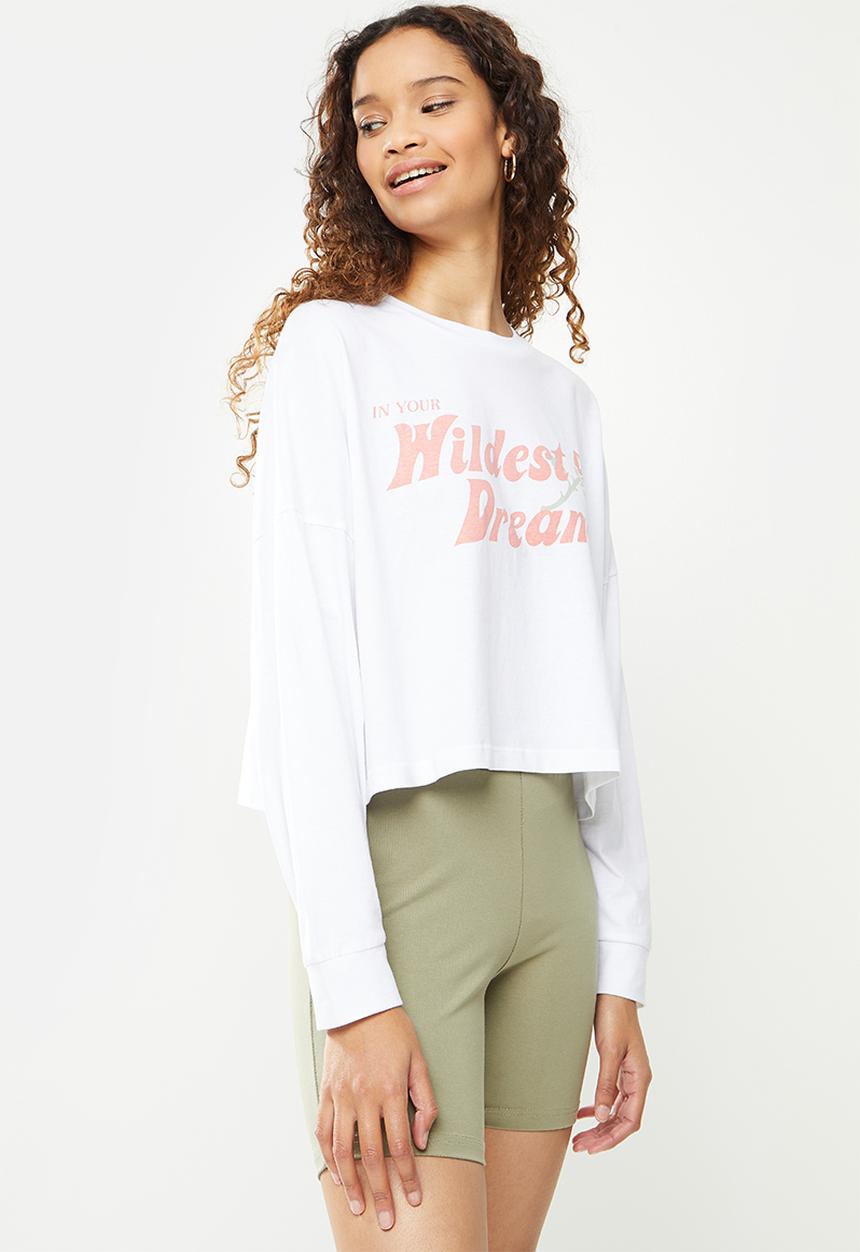 Cotton On - Bree graphic long sleeve wildest dreams - white