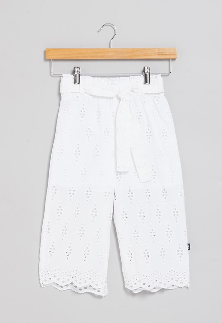 LAB - Girls anglaise pants - white