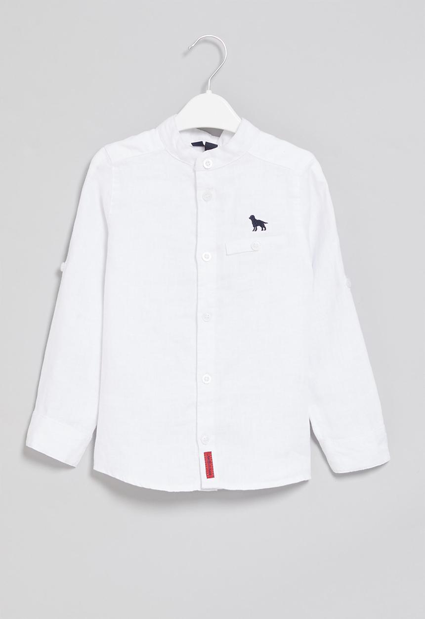 LAB - Boys long sleeve linen shirt - white
