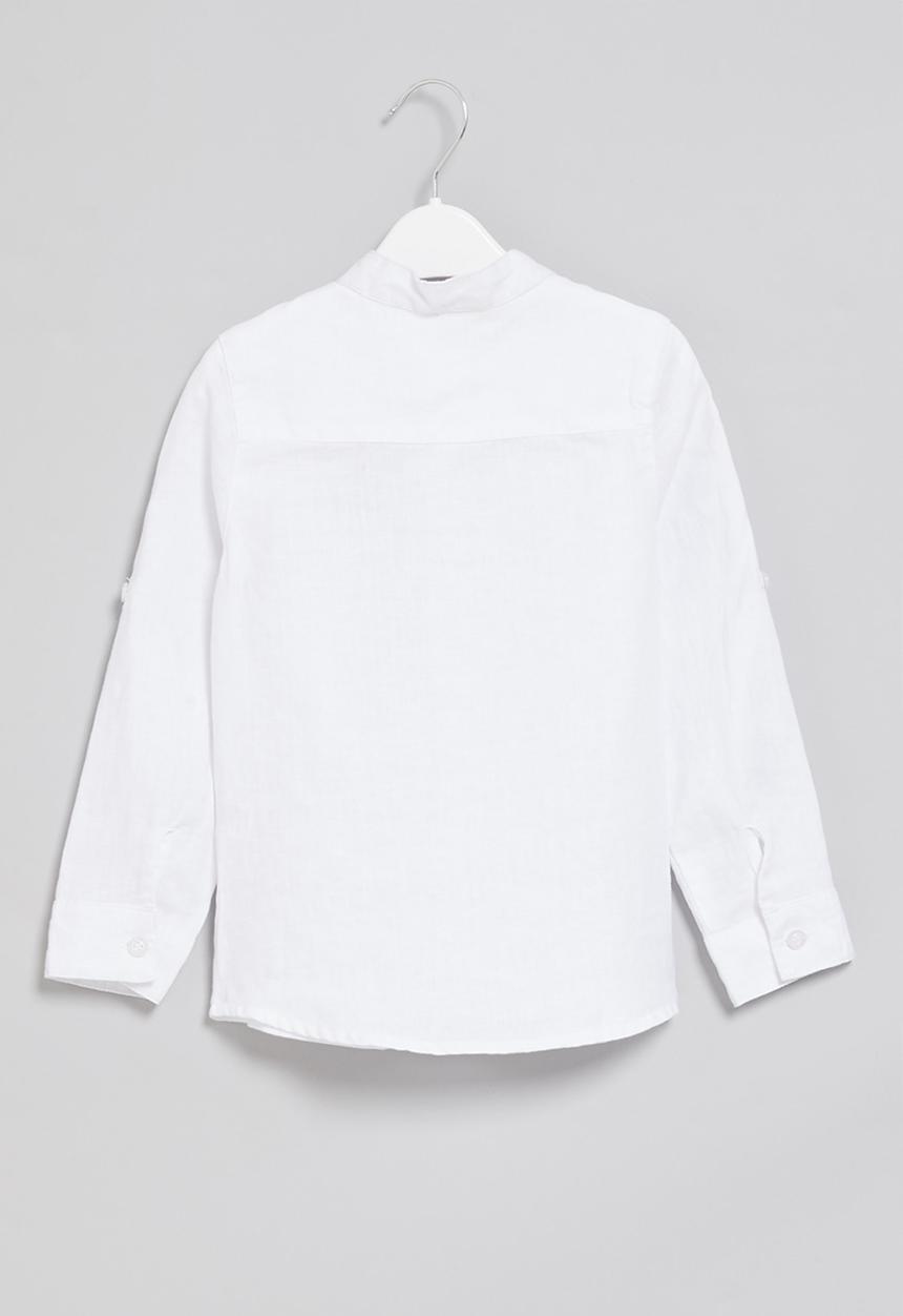 LAB - Boys long sleeve linen shirt - white