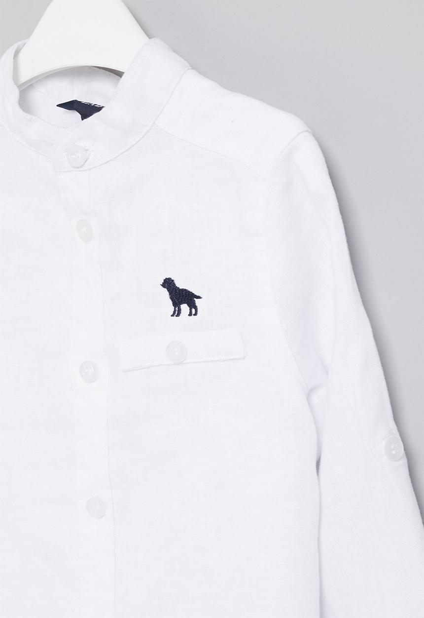 LAB - Boys long sleeve linen shirt - white