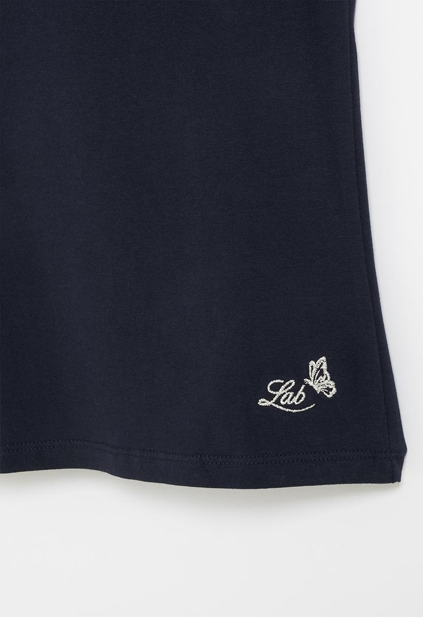 LAB - Girls frill sleeve tee - navy