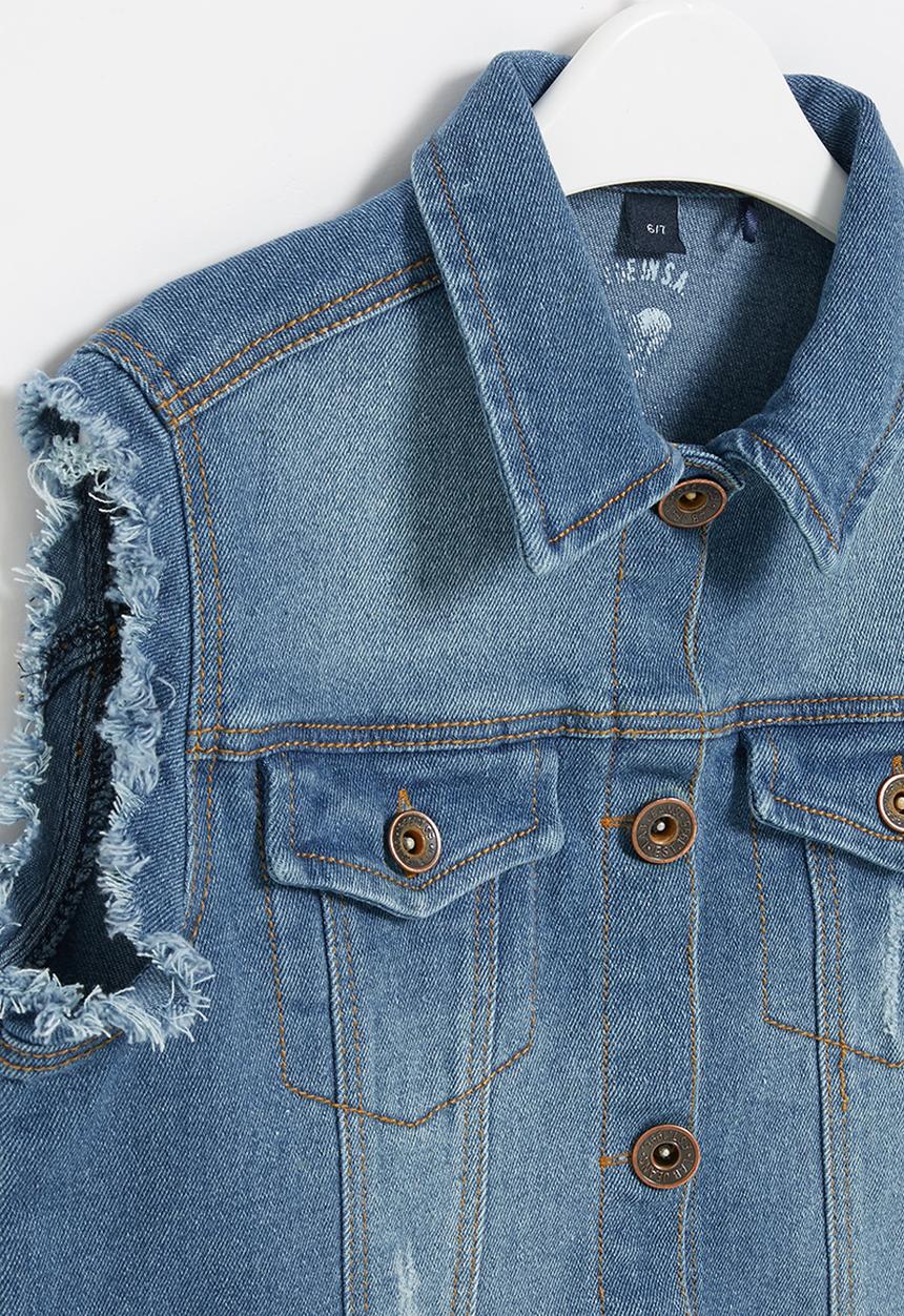 LAB - Girls sleeveless denim jacket - blue
