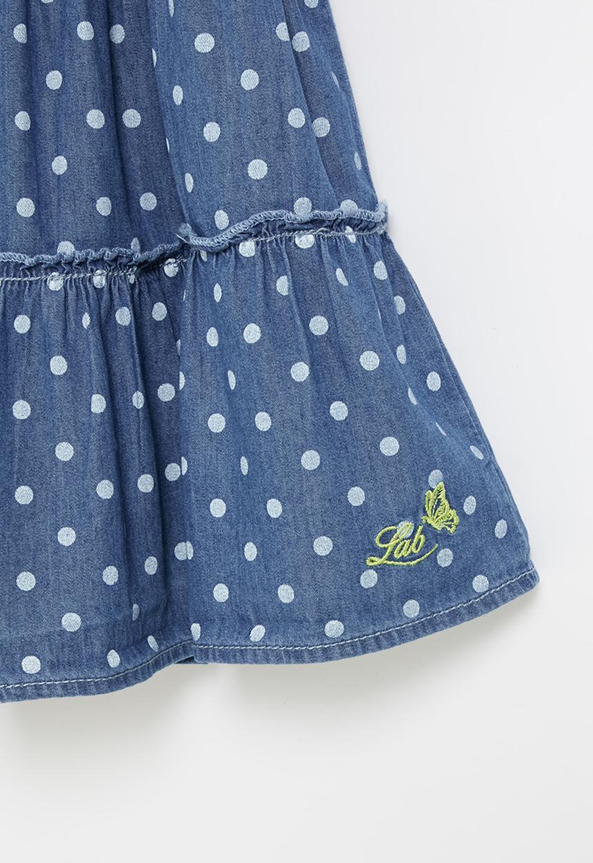 LAB - Girls polka dot denim skirt - blue