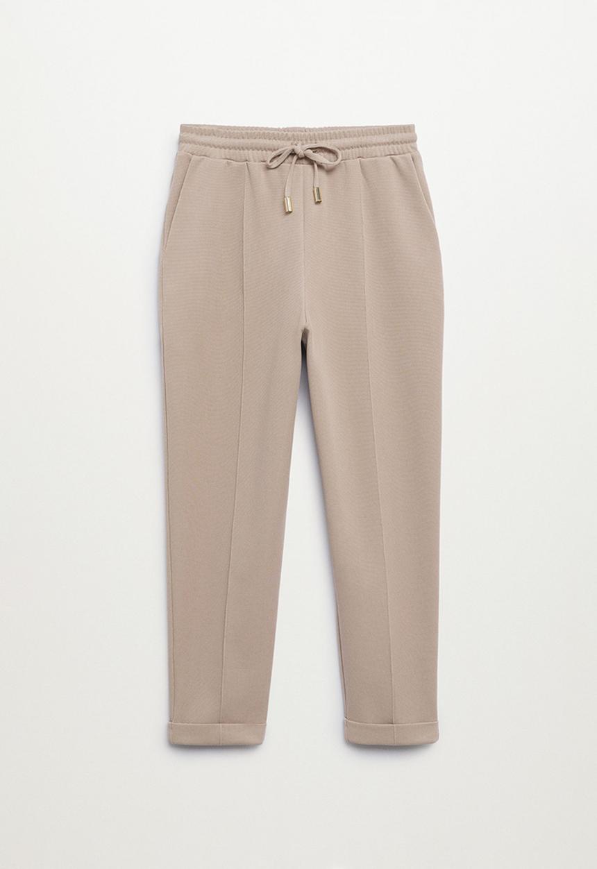 MANGO - Trousers florida1 - light pastel grey