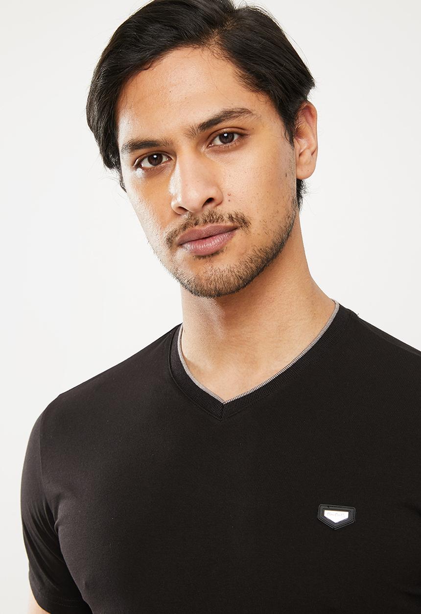 Pierre Cardin - Cot stretch v-neck - black