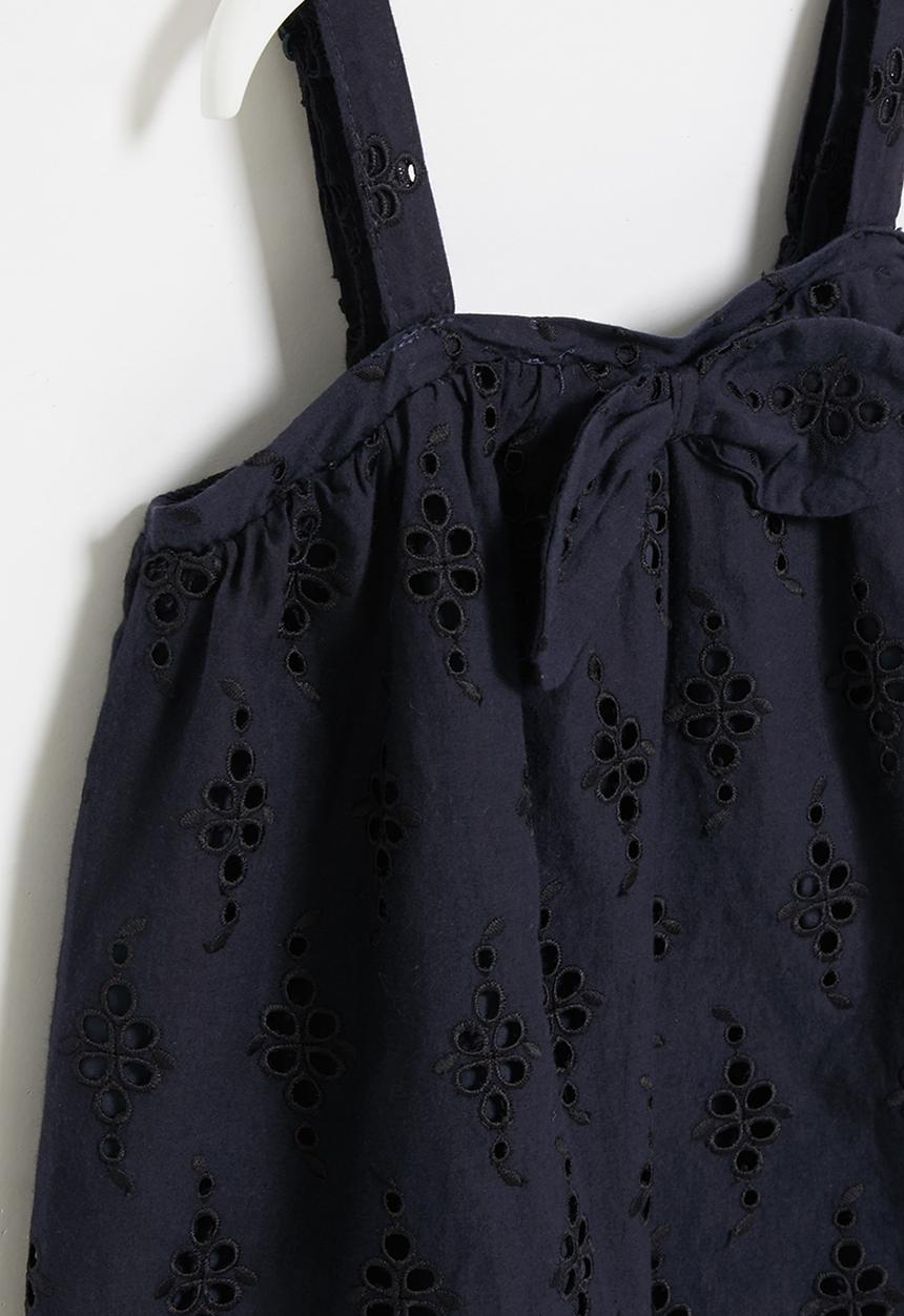 LAB - Girls sleeveless anglaise top - navy