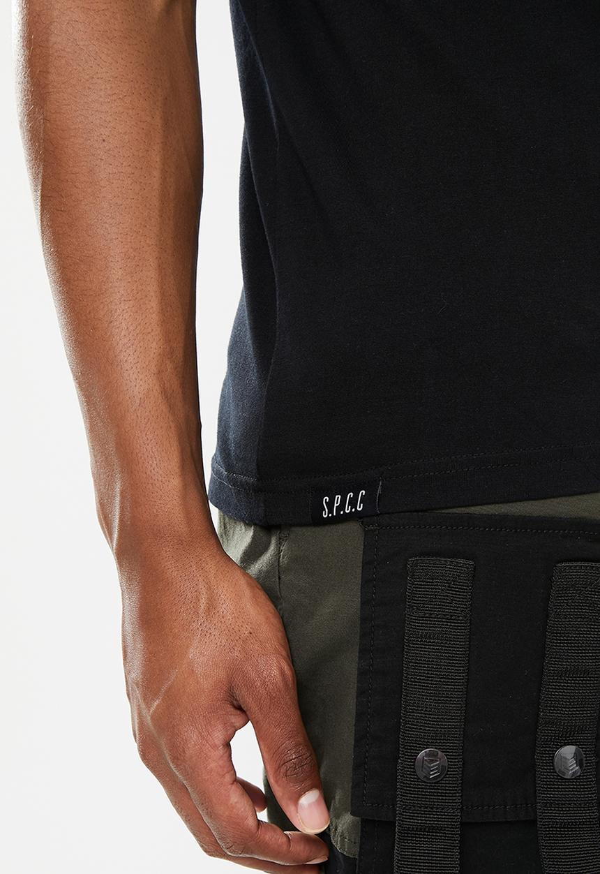 S.P.C.C - Trak regular fit straight hem tee - black