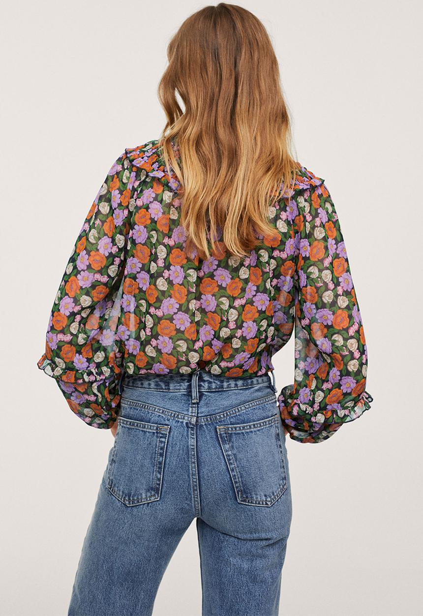 MANGO - Blouse margot - orange & purple 