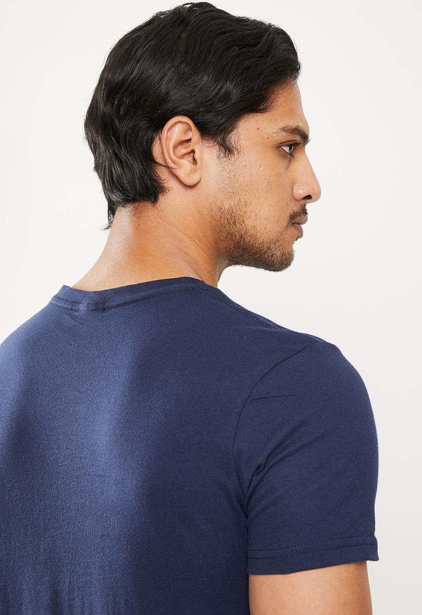 urban° - Urban flock logo short sleeve t-shirt - navy