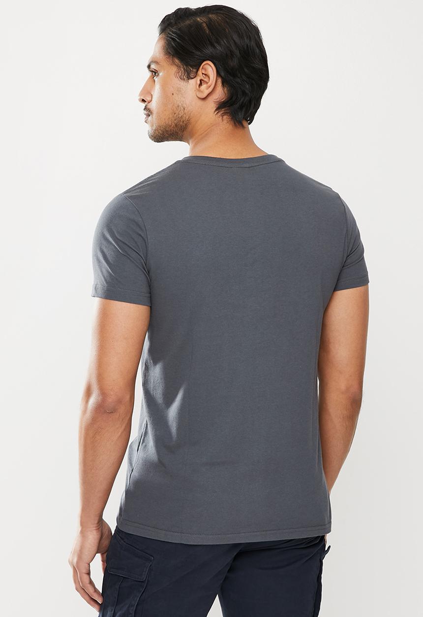 urban° - Urban flock logo short sleeve t-shirt - charcoal