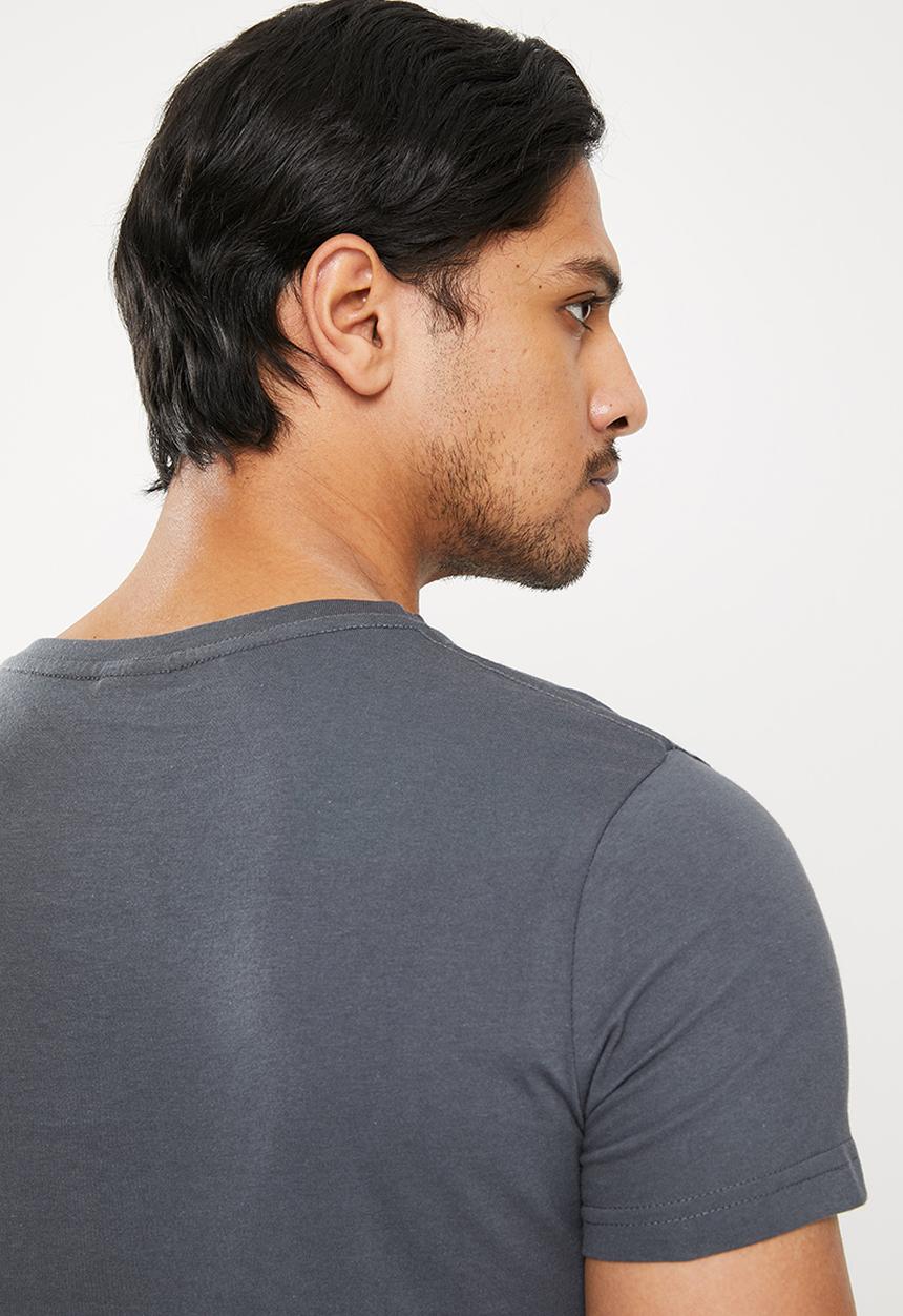 urban° - Urban flock logo short sleeve t-shirt - charcoal
