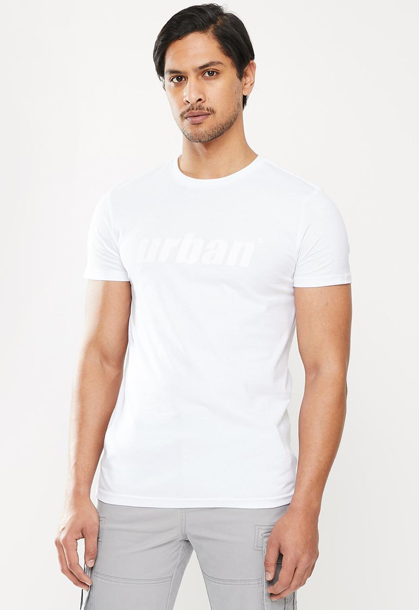 urban° - Urban flock logo short sleeve t-shirt - white