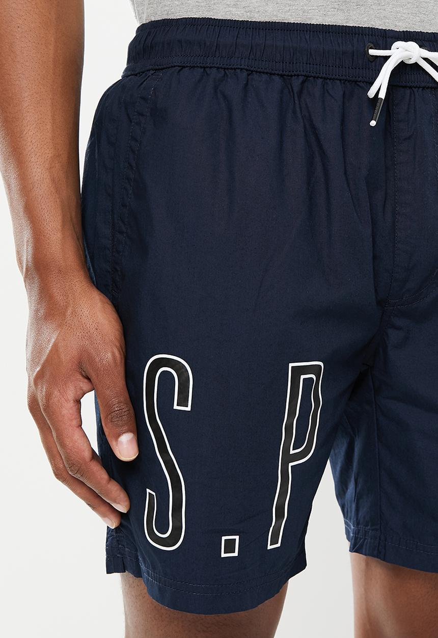 S.P.C.C - Madsen regular fit elasticated shorts - navy