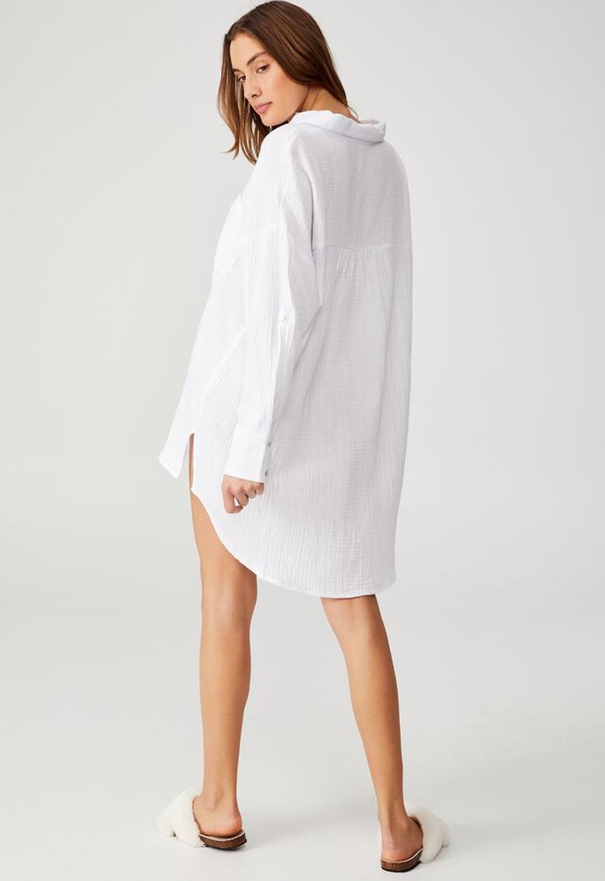 Cotton On - Pre party oversized shirt nightie - white