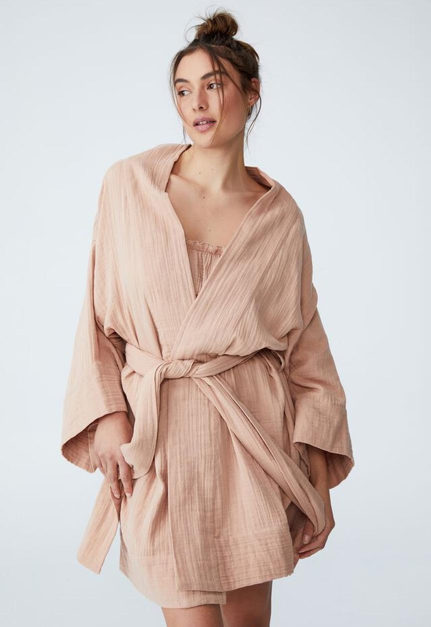 Cotton On - Pre party robe - pecan fudge