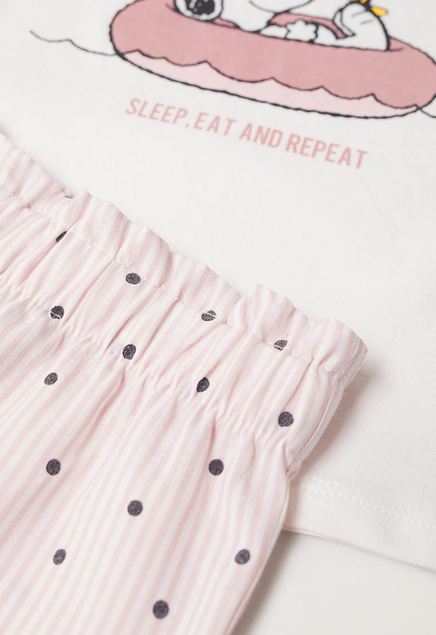 MANGO - Pyjamas snoopyb - white & pink