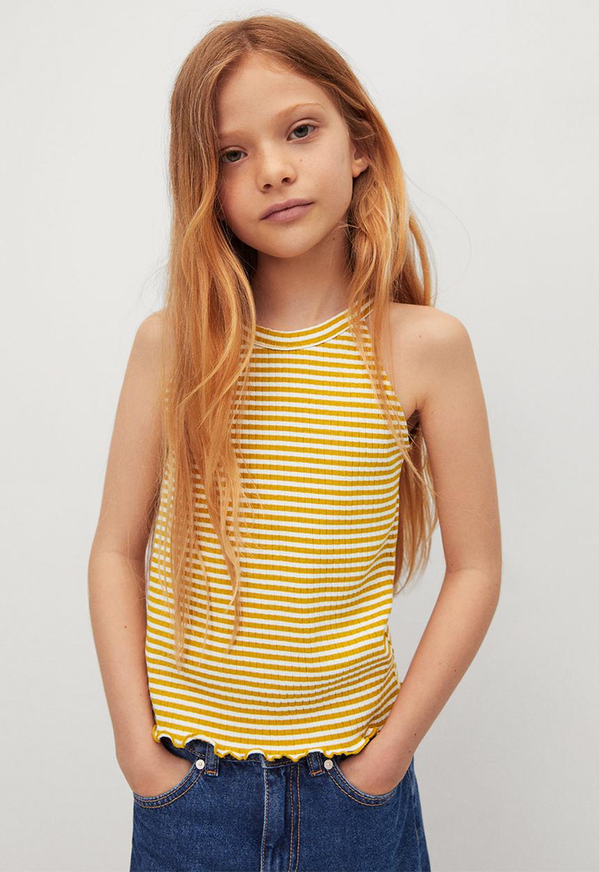 MANGO - T-shirt lane - yellow