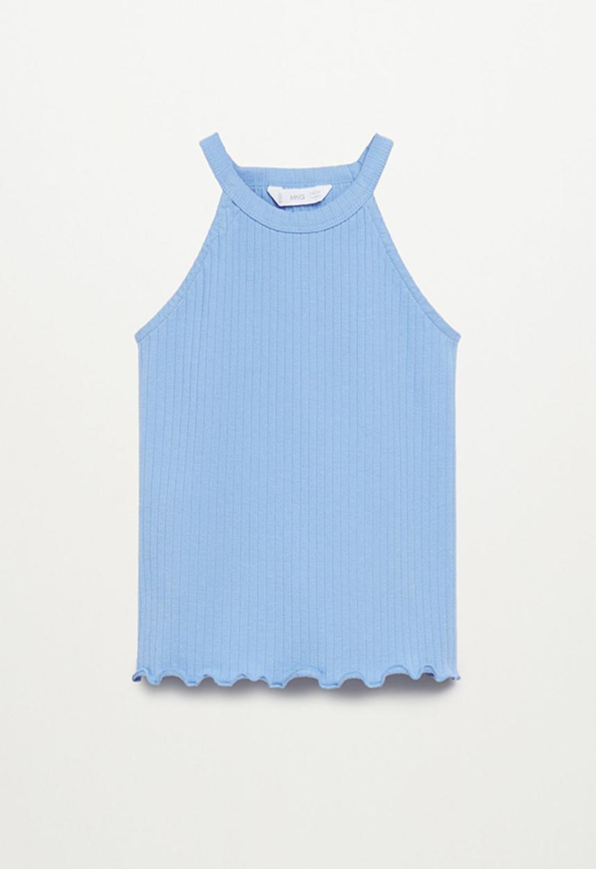 MANGO - T-shirt lane - medium blue