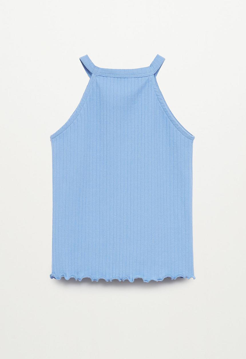 MANGO - T-shirt lane - medium blue
