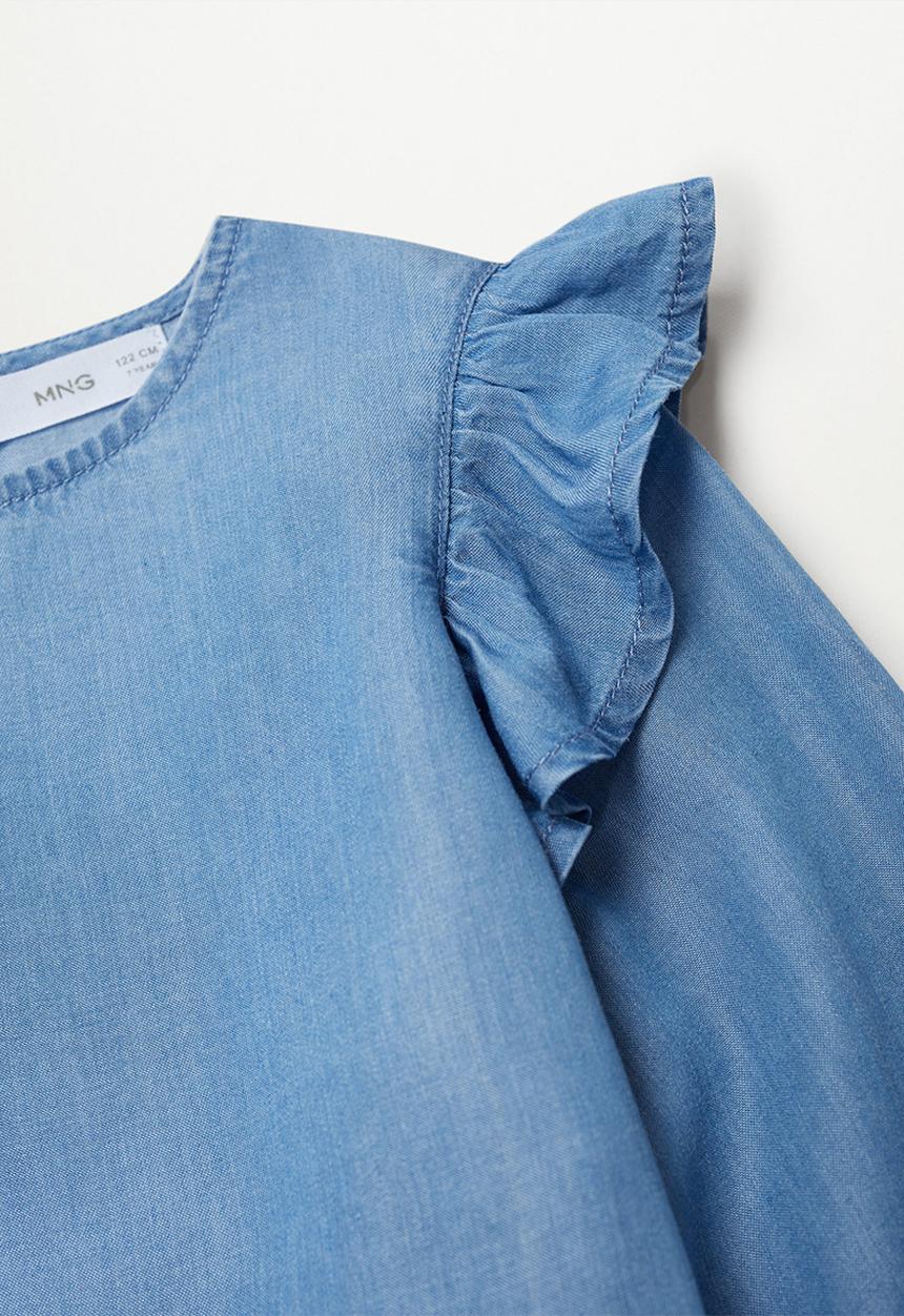 MANGO - Ruffled dress - blue