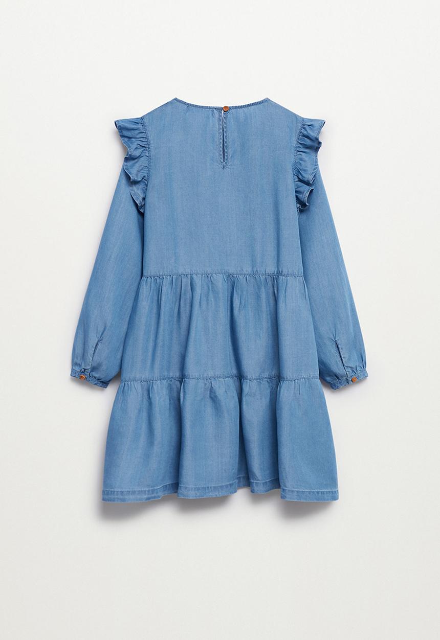 MANGO - Ruffled dress - blue