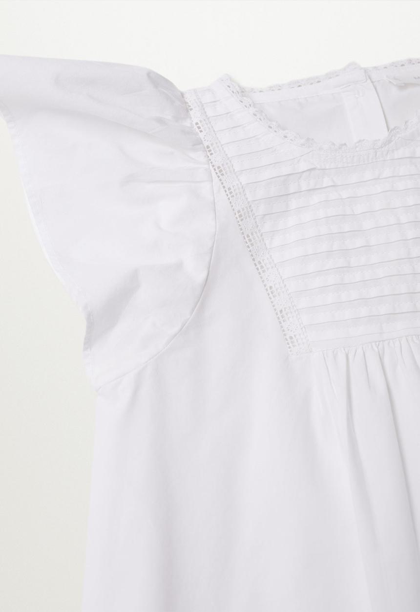 MANGO - Cotton pyjamas dress - white