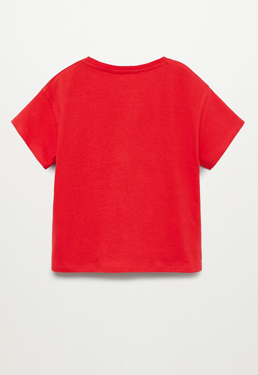 MANGO - Organic printed t-shirt - red