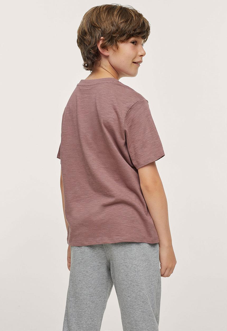 MANGO - T-shirt empire - burgundy 