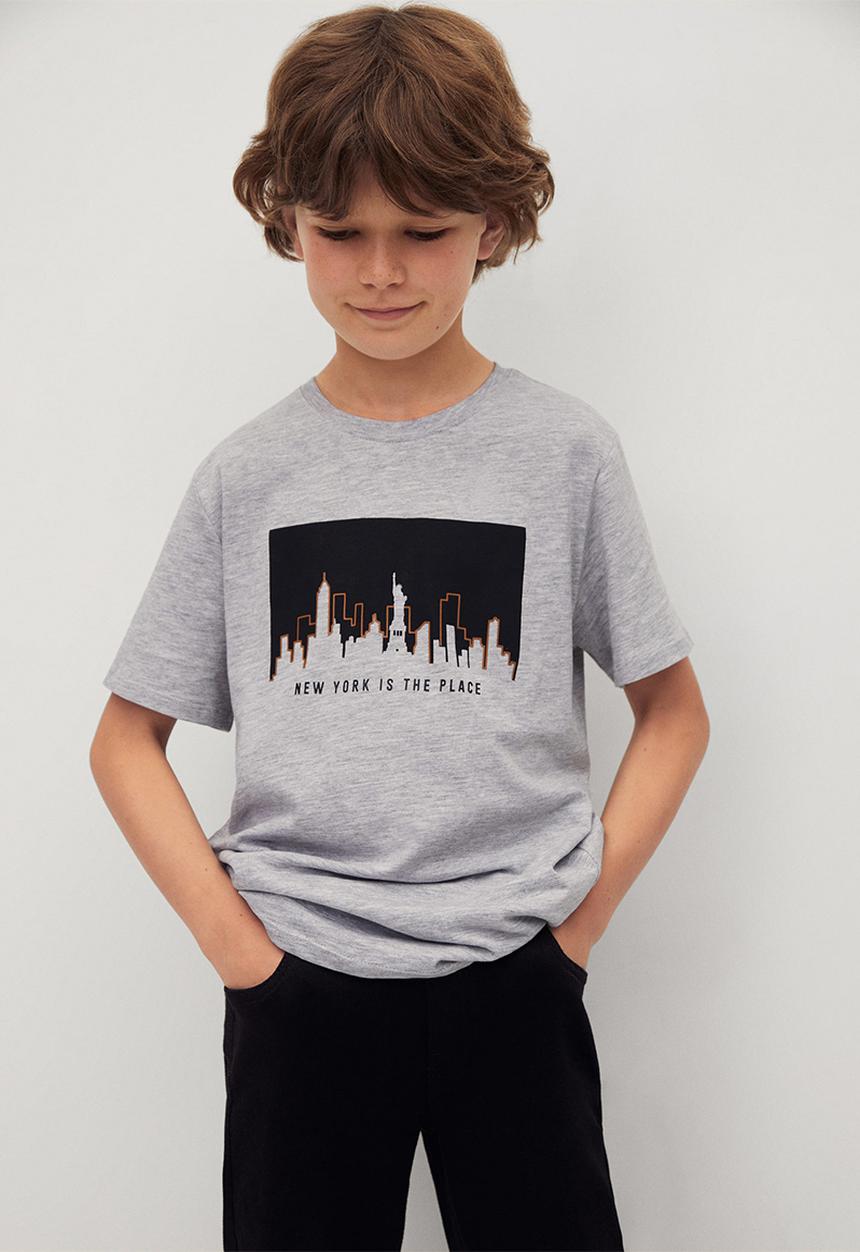 MANGO - T-shirt east - grey 
