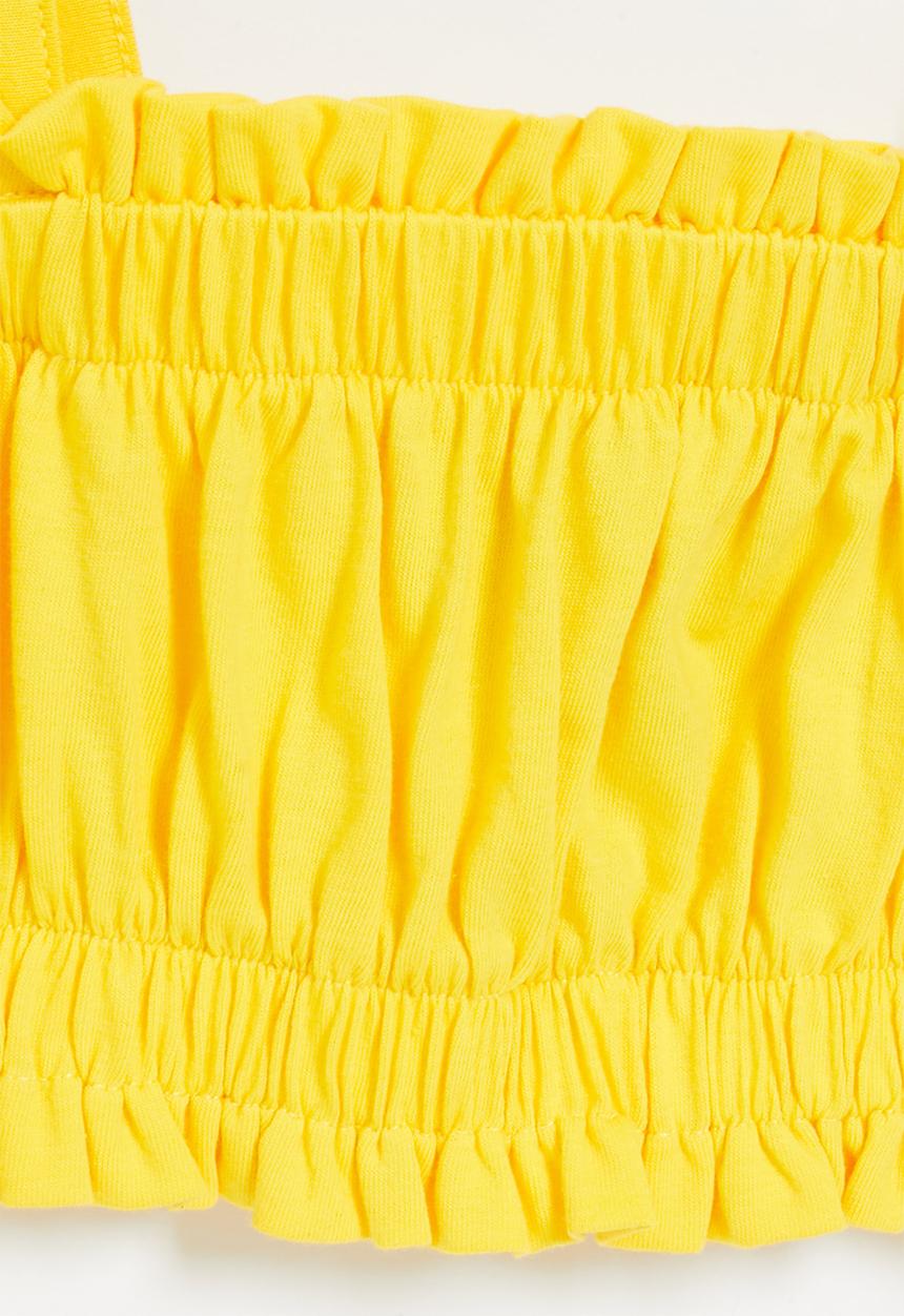 Rebel Republic - Girls elasticated crop top - yellow