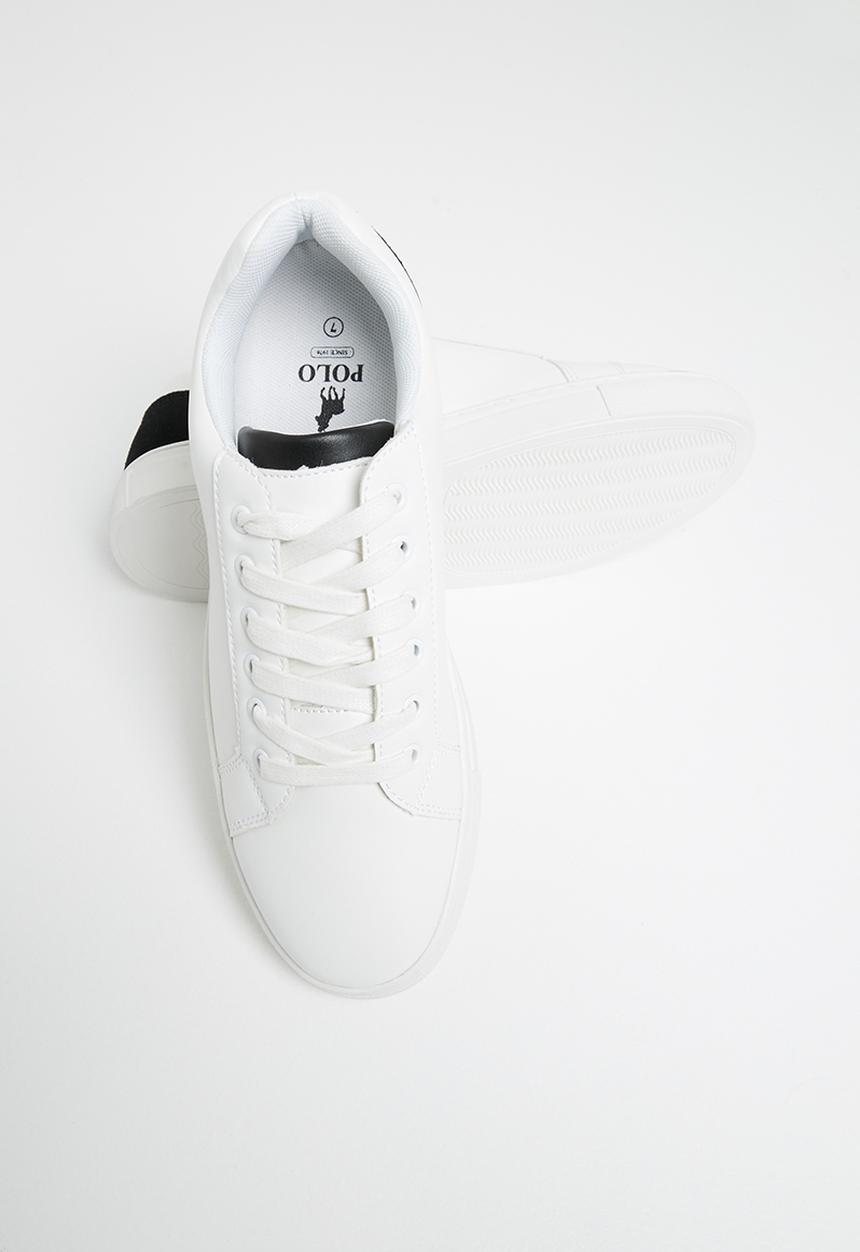 POLO - Jamilla pinpunch pony sneaker - white & black
