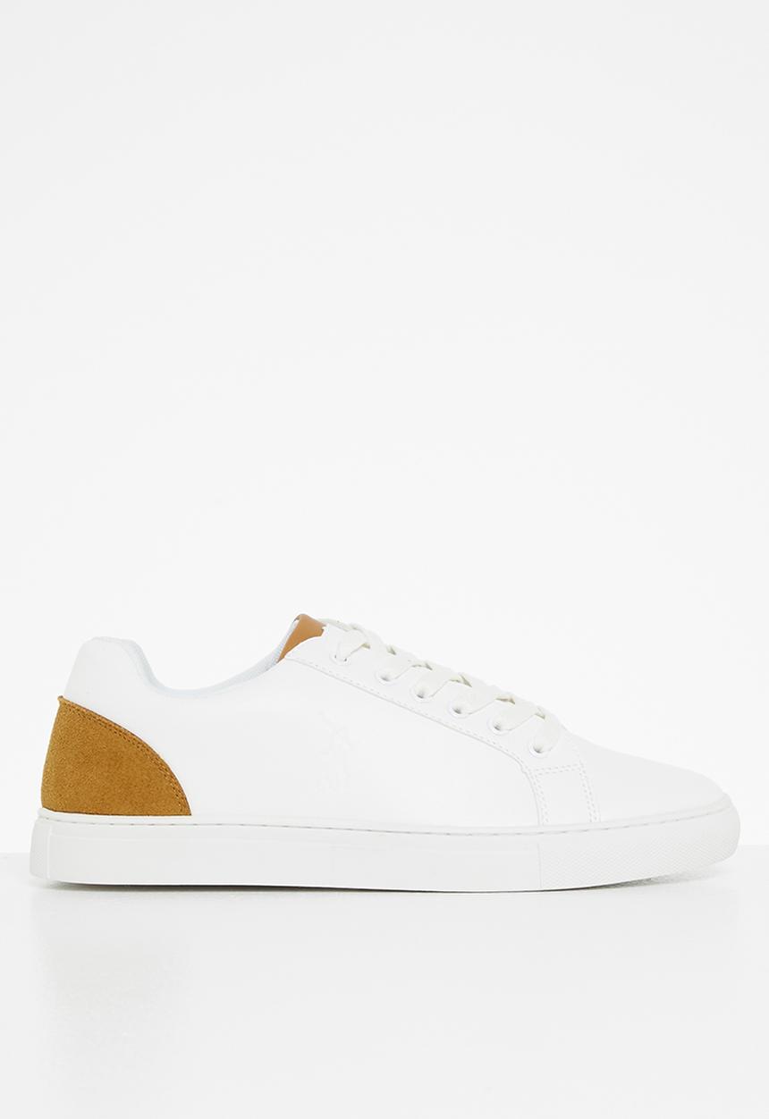 POLO - Jamilla pinpunch pony sneaker - white & tan