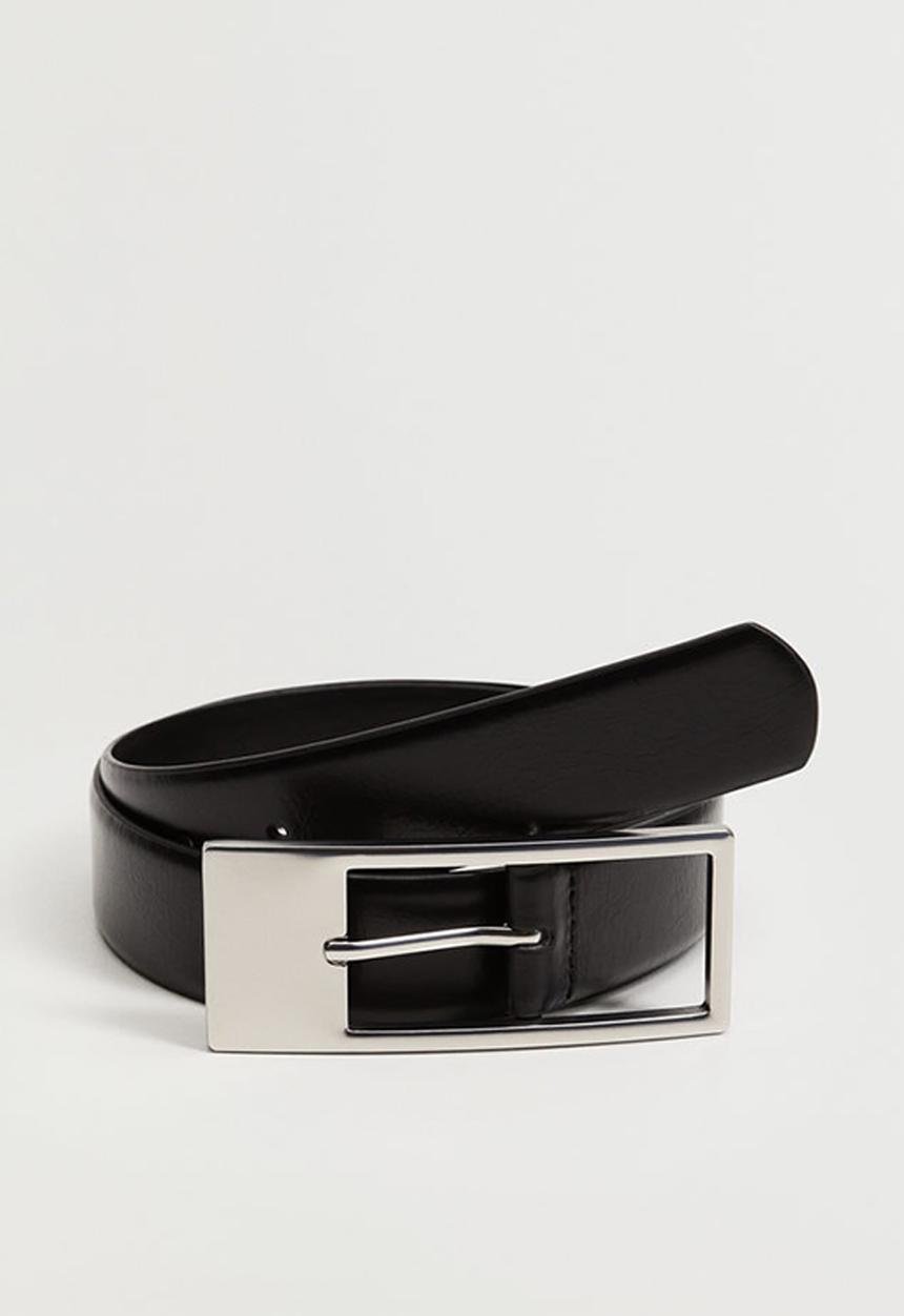 MANGO - Metal buckle belt - black